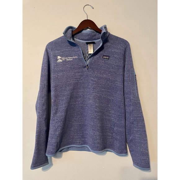 Patagonia Size L Periwinkle Blue Heathered 1/4 Zip Fleece Pullover Sweater - Picture 1 of 4